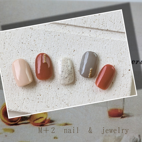 送料無料◇テラコッタカラーネイル ネイルチップ ネイルチップ（つけ爪  