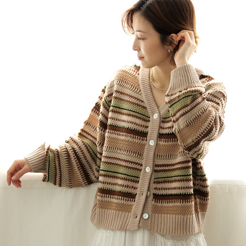 全3色】マルチボーダー編み2WAYニット 22042 ニット・セーター ihuu