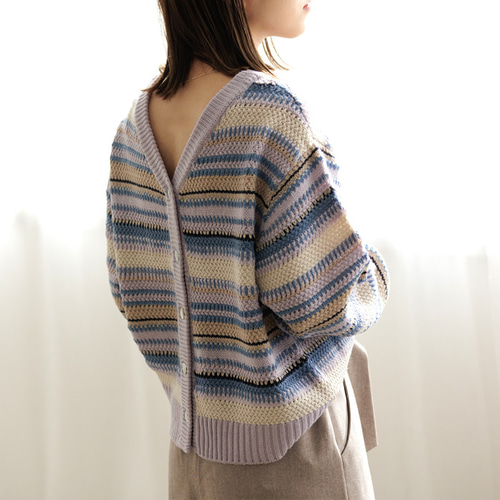全3色】マルチボーダー編み2WAYニット 22042 ニット・セーター ihuu