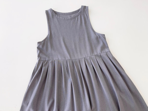サロペットスカート/ジャンパースカート♪Rayon Linen Light Grey 7枚目の画像