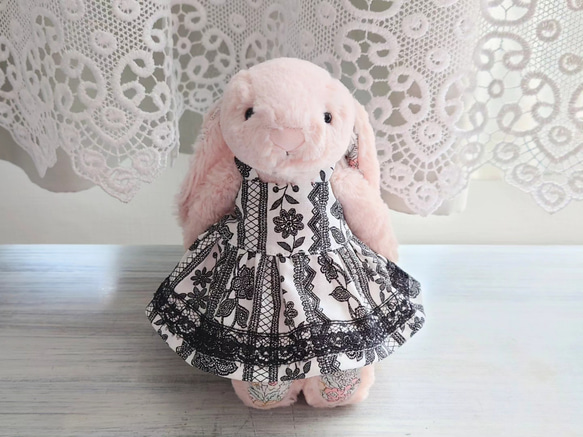 ◇ブラックレース×レースのワンピース*ぬいぐるみ服ジェリー