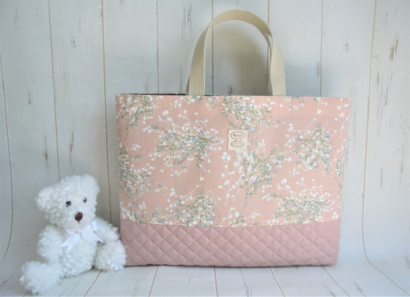 ファミリアトートバッグデニムバッグピンク春のファミリアショー