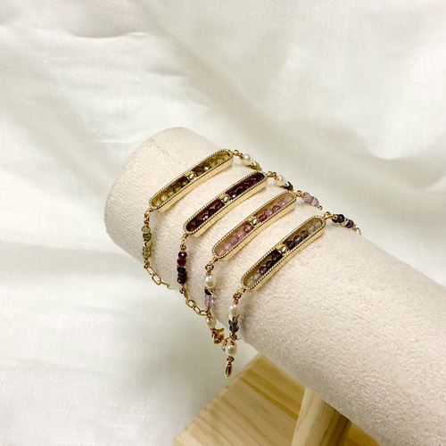 14Kゴールドコーティング 天然真珠 バングル・ブレスレット