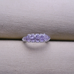 紫色珠子戒指-透明銀/紫水晶 第1張的照片
