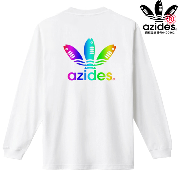 ［azides/バックプリントグラデロンT］5.6ozアジデスTシャツ パロディ 長袖 おもしろ 面白い プレゼント 3枚目の画像