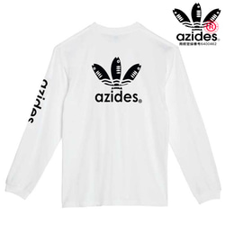 ［azides/袖＆バックプリントロンT］5.6ozアジデスTシャツ パロディ 長袖 おもしろ 面白い プレゼント 4枚目の画像