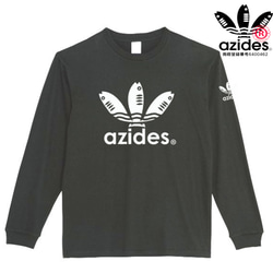 ［azides/袖プリント(小)ロンT］5.6ozアジデスTシャツ パロディ 長袖 おもしろ 面白い プレゼント 1枚目の画像