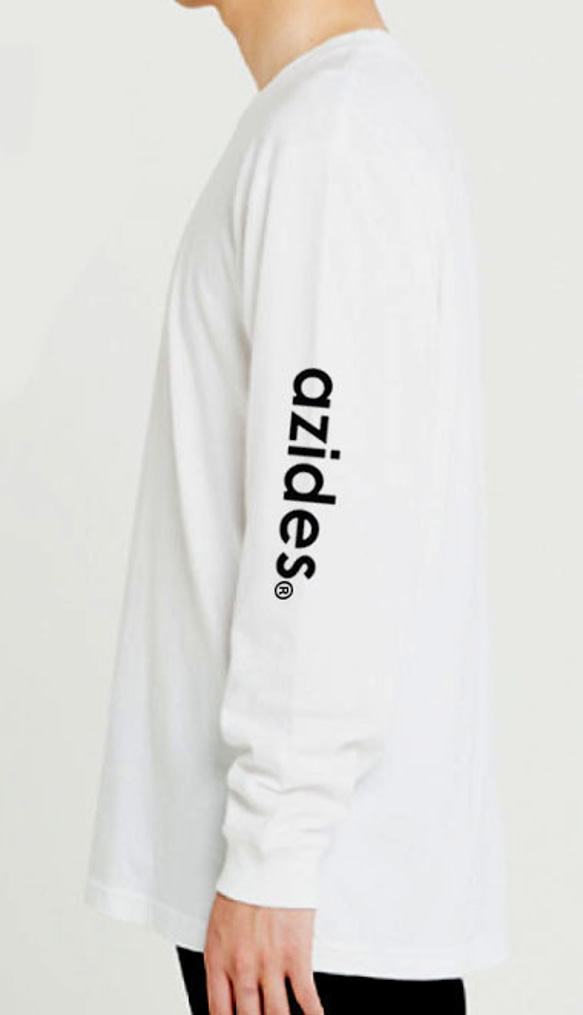 ［azides/袖プリント(大)ロンT］5.6ozアジデスTシャツ パロディ 長袖 おもしろ 面白い プレゼント 7枚目の画像