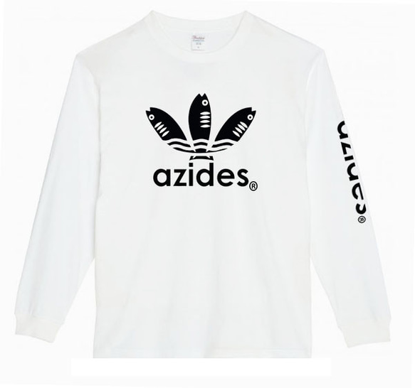 ［azides/袖プリント(大)ロンT］5.6ozアジデスTシャツ パロディ 長袖 おもしろ 面白い プレゼント 5枚目の画像