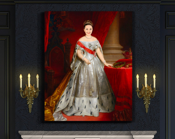 【オーダーメイド】写真からカスタムロイヤルキング天皇皇帝油絵スタイルの肖像画一点物 似顔絵 イラスト彼氏夫の贈り物誕生日 100%