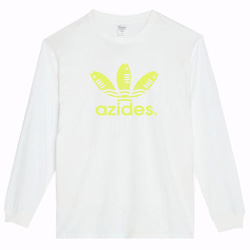 ［azides/ロゴ蛍光色ロンT］5.6ozアジデスTシャツ パロディ 長袖 おもしろ 面白い プレゼント 2枚目の画像