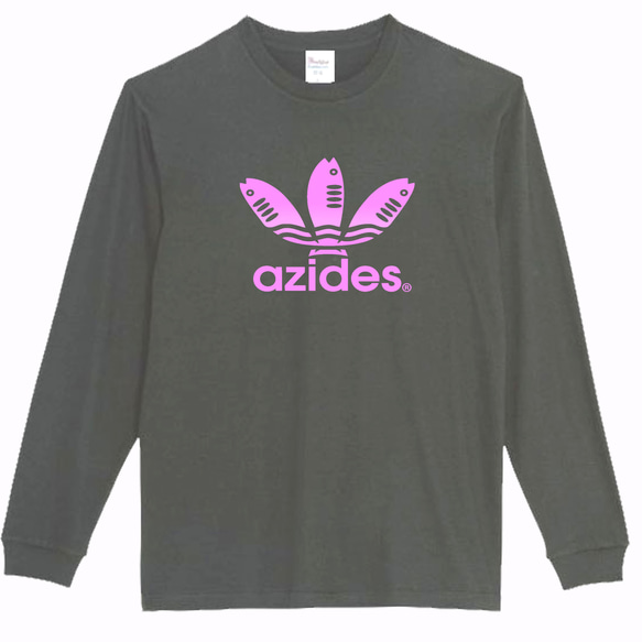 ［azides/ロゴ蛍光色ロンT］5.6ozアジデスTシャツ パロディ 長袖 おもしろ 面白い プレゼント 3枚目の画像