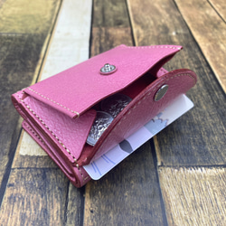 【姫路レザー】財布　グリーン　カード入れ　三つ折り財布　革　本革　カスタマイズOK商品 6枚目の画像