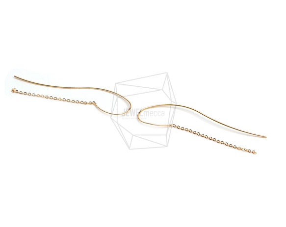 ERG-2466-G【2個入り】カーブプレートフック,Curved Plate Hook Earring 2枚目の画像
