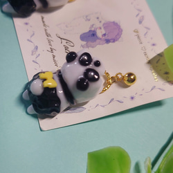 PE⌇﻿ Panda Kigurumi 熊貓耳環 耳環 貓量產地雷 第7張的照片