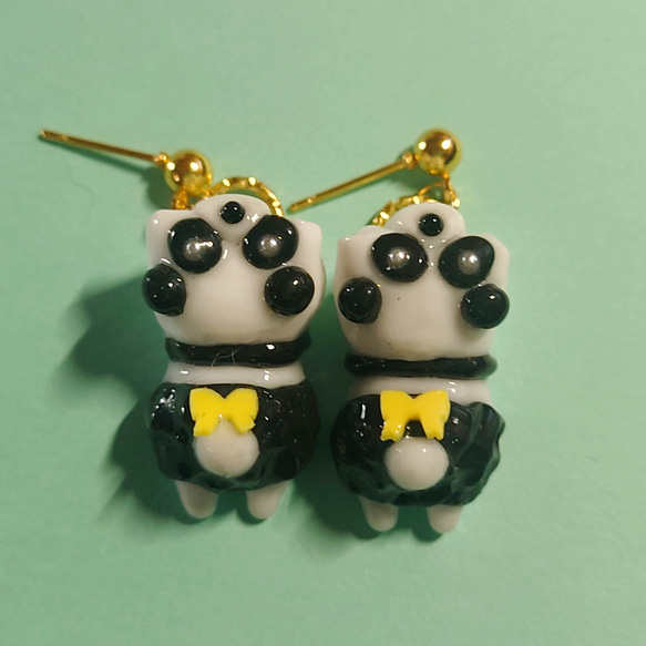 PE⌇﻿ Panda Kigurumi 熊貓耳環 耳環 貓量產地雷 第8張的照片