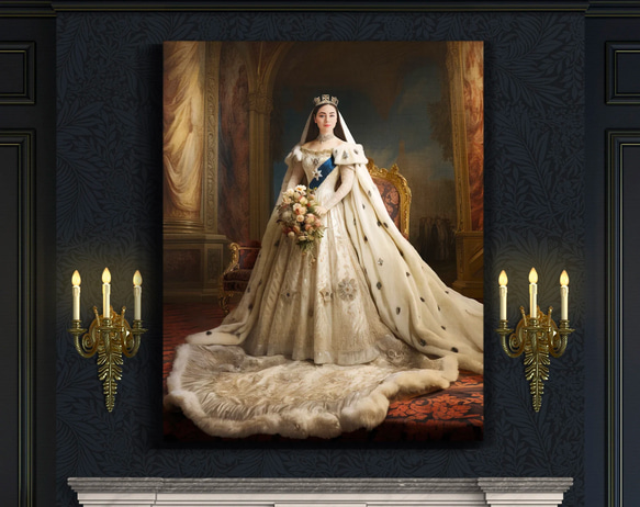 【オーダーメイド】写真からカスタムロイヤルキング天皇皇帝油絵スタイルの肖像画一点物 似顔絵 イラスト彼氏夫の贈り物誕生日 100%