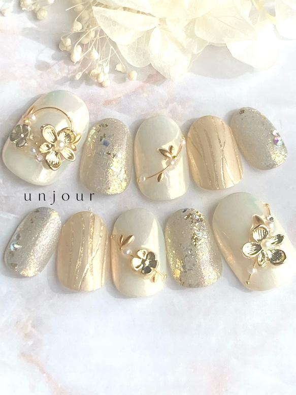 成人式 卒業式 ブライダル　ネイルチップ　オーダー 専用ケース付✨》オーダーネイルチップ/ブライダル/成人式/卒業