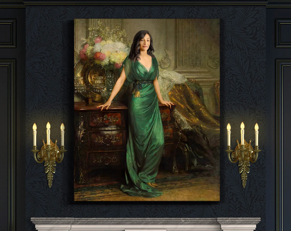 【オーダーメイド】写真からカスタムロイヤルキング天皇皇帝油絵スタイルの肖像画一点物 似顔絵 イラスト彼氏夫の贈り物誕生日 100%