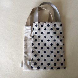 【ぺたんこバッグ】DOT MINI BAG　白丸&紺丸 15枚目の画像