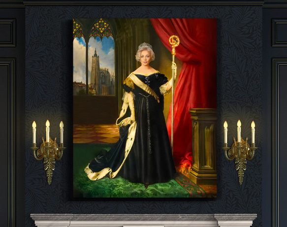 【オーダーメイド】写真からカスタムロイヤルキング天皇皇帝油絵スタイルの肖像画一点物 似顔絵 イラスト彼氏夫の贈り物誕生日 帆布・キャンバス UO1254170004(9555円)