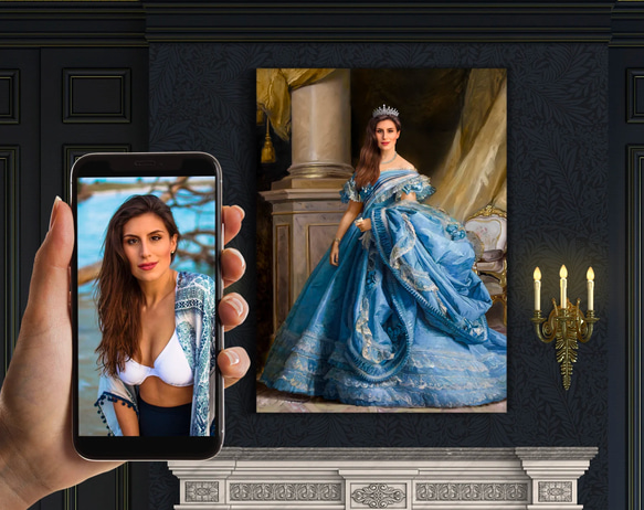 【オーダーメイド】写真からカスタムロイヤルキング天皇皇帝油絵スタイルの肖像画一点物 似顔絵 イラスト彼氏夫の贈り物誕生日 帆布・キャンバス UO1254170004(9555円)