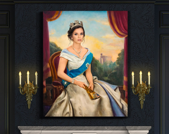 【オーダーメイド】写真からカスタムロイヤルキング天皇皇帝油絵スタイルの肖像画一点物 似顔絵 イラスト彼氏夫の贈り物誕生日 100%