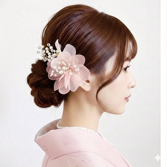 フラワー Uピン / 浴衣 結婚式 卒業式 ヘアアクセサリー ヘアピン
