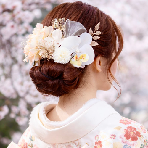 フラワー Uピン / 浴衣 結婚式 卒業式 ヘアアクセサリー ヘアピン