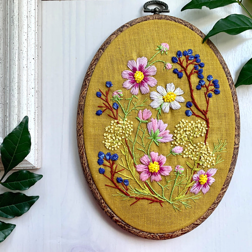 受注製作】コスモスの咲くころ Autumn garden2023 手刺繍