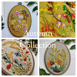 《受注製作》コスモスの咲くころ　Autumn garden2023 手刺繍タペストリー 4枚目の画像