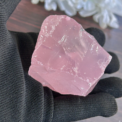 約141g 未加工 ディープローズクォーツ 天然石 原石 かち割り 1個