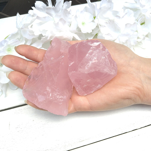 132～141g 未加工 ディープローズクォーツ 天然石 原石 かち割り 1個