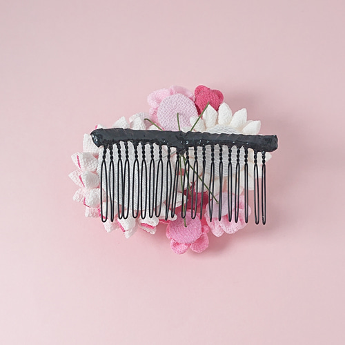 つまみ細工】 彩り ピンク 髪飾り 5点セット 七五三 7歳 成人式 卒業式