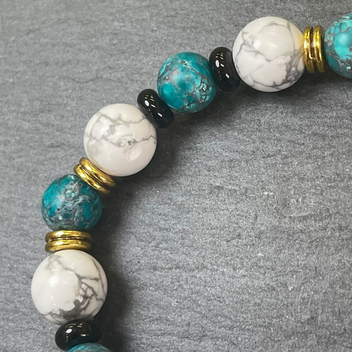 ハウライト × ターコイズ ブレスレット 天然石 ブレスレット