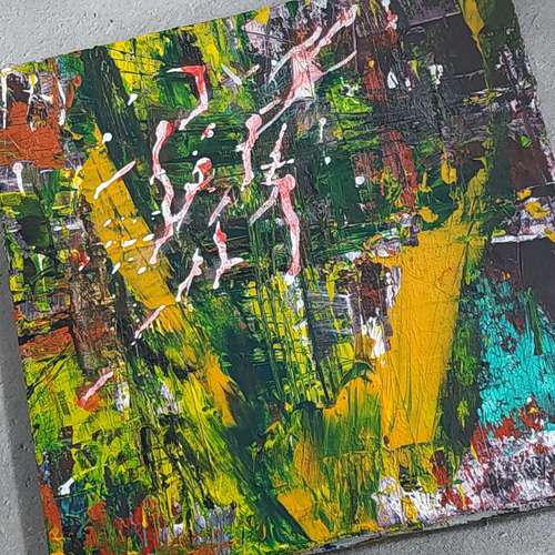 ひろ・あおき 作 「盤021 」 アクリル/キャンバス S3 27.3x27