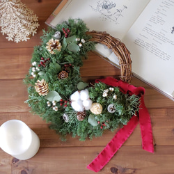 ♡ドライフラワー♡スモークツリーと秋色紫陽花のナチュラルリース♡ 紫陽花とスモークツリーのリース ドライフラワー リース 瑠花