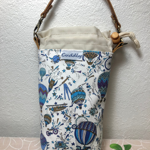 ペットボトルカバー　リバティシンクオブミー/ネイビー　ハンドメイド ペットボトルカバー リバティシンクオブミー/ネイビー