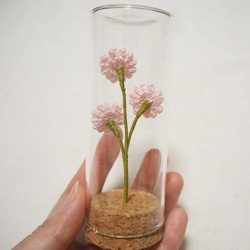 淡いピンクデイジーのガラスボトルフラワー 5枚目の画像