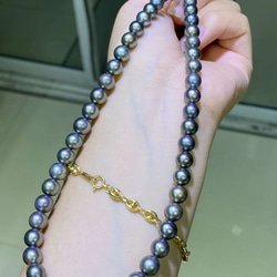 【高級】タヒチ黒蝶真珠　一連ネックレス 1枚目の画像