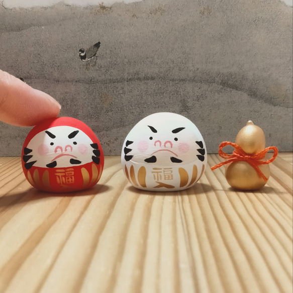 だるま 【小さい紅白だるまとひょうたん】 縁起物・お正月 その他置物