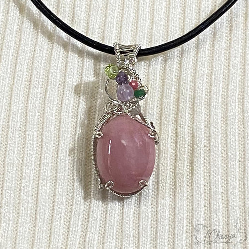 Silver Filled】【ワイヤーアクセサリー】ピンクオパールの