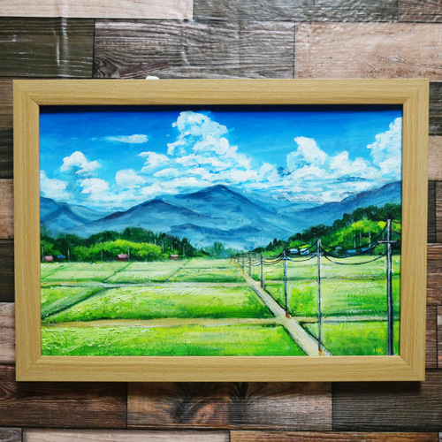 水彩画】原画「 ある夏の日」F4：242×332 mm ＃夏 #風景 絵画