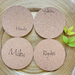 【名入れ無料】　結婚式 席札名入れ コルクコースター おしゃれ 4枚目の画像