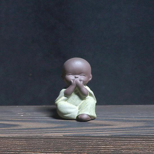 可愛い僧侶4人組 僧侶 お坊さん4人 陶器製 縁起物 幸福 中国