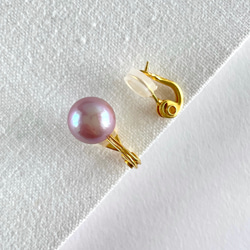 天然真珠 ルベルパールのスタッドピアス（9mm)イヤリングに変更可 7枚目の画像