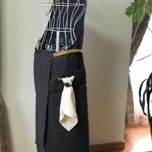 茶道 稽古着エプロン グレーカーキ 形作ら 茶道 稽古着エプロン グレーカーキ 形作ら