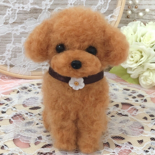 羊毛フェルト トイプードルちゃん 羊毛フェルト hiromisaku 通販