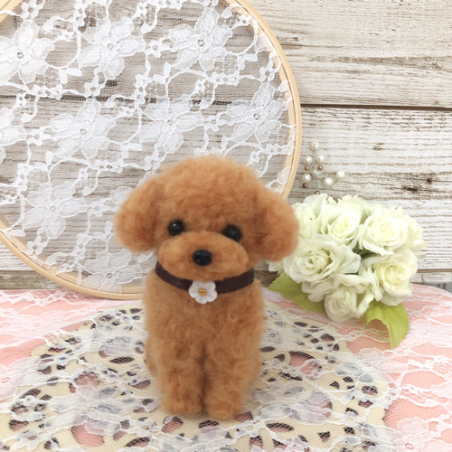 羊毛フェルト トイプードルちゃん 羊毛フェルト hiromisaku 通販
