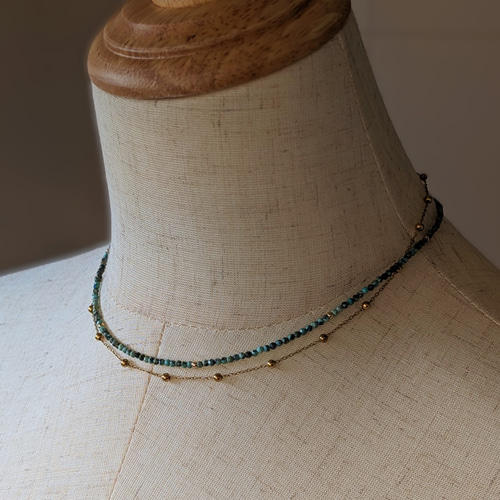 再販まつり2025【14kgf】極小2㎜ 細い 天然石アフリカンターコイズの